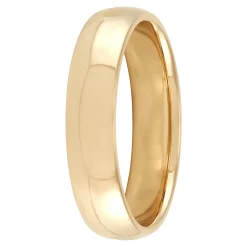 Yellow Gold Polished Rounded Comfort Fit 5mm Band 14K Hot