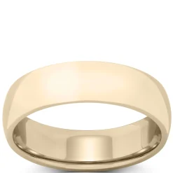 Yellow Gold Polished Rounded Comfort Fit 6mm Band 14K Sale