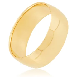 Yellow Gold Polished Rounded 8mm Band 14K Discount