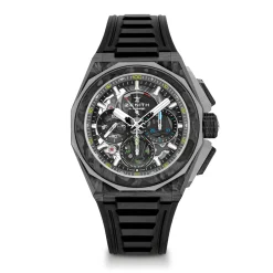 Zenith DEFY EXTREME Chronograph Watch Black Dial Black Rubber Strap, 45mm Sale